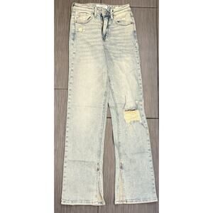 Judy Blue The Bees Knees Straight Fit Size 0/24 High Waisted Bottom Slit